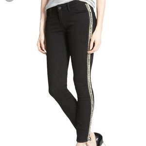 Paige Verdugo Beaded Tuxedo Stripe Black Jeans